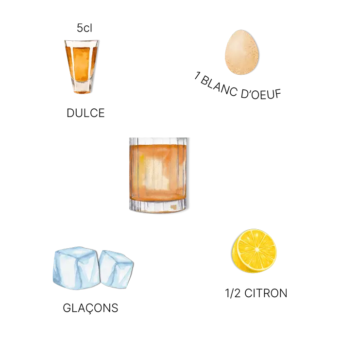 Cocktail Dulce Sour Ingrédients Cocktail Dulce Sour